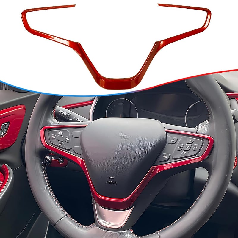 MUXEE Steering Wheel Buttons Frame Stickers Cover Trim for Chevrolet Malibu 2016 2017 2018 2019 2020 2021 2022 2023 2024 ABS Wine red Sport Interior Accessories - Image 2