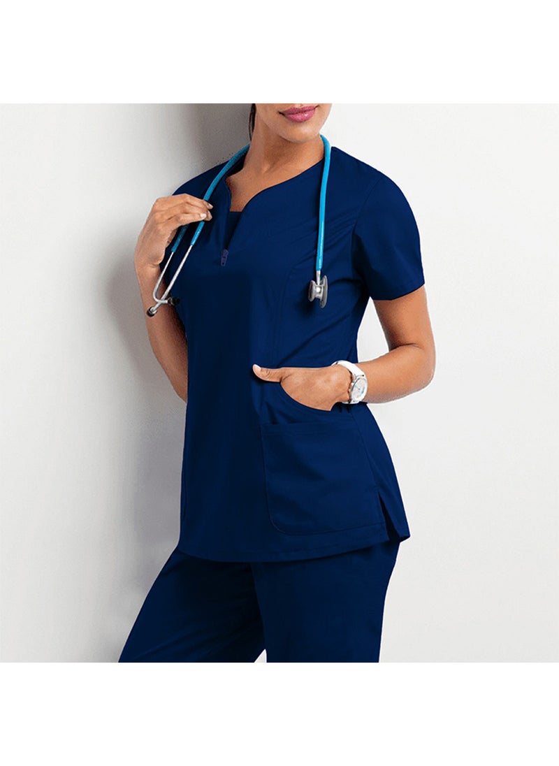 Generic Women's Medical Scrub, Soft and Comfortable Lycra Polyester Blend, 2 Piece Set, Ideal for Medical Environments  - Image 2