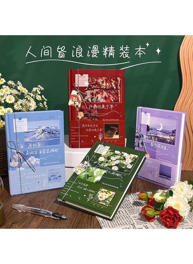 Bluejw Retro Art Handbook Net Celebrity Ins Style Notebook Gift Box Suit Primary School Student's Journal Notepad Handbook - Image 1
