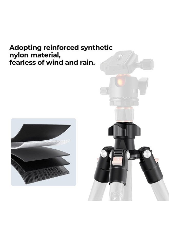 K&F Concept 64 inch/163cm Carbon Fiber Camera Tripod,Lightweight Travel Tripod with 36mm Metal Ball Head Load Capacity 8kg/17.6lbs,Quick Release Plate,for DSLR Cameras Indoor Outdoor Use K254C2+BH-36L  - Image 4