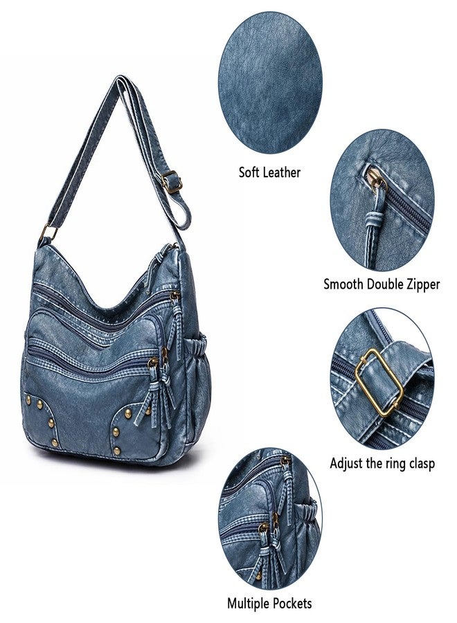 LassZone Soft Leather Handbags for Women Multi-pocket Crossbody Bag Waterproof Shoulder Bag Ladies Satchel Casual Messenger Bags - Image 5