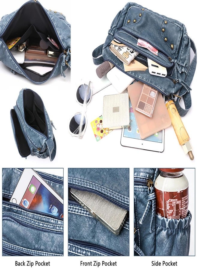 LassZone Soft Leather Handbags for Women Multi-pocket Crossbody Bag Waterproof Shoulder Bag Ladies Satchel Casual Messenger Bags - Image 2
