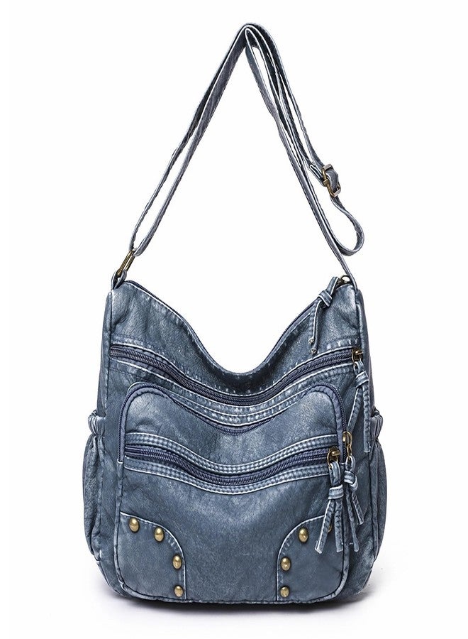 LassZone Soft Leather Handbags for Women Multi-pocket Crossbody Bag Waterproof Shoulder Bag Ladies Satchel Casual Messenger Bags - Image 1