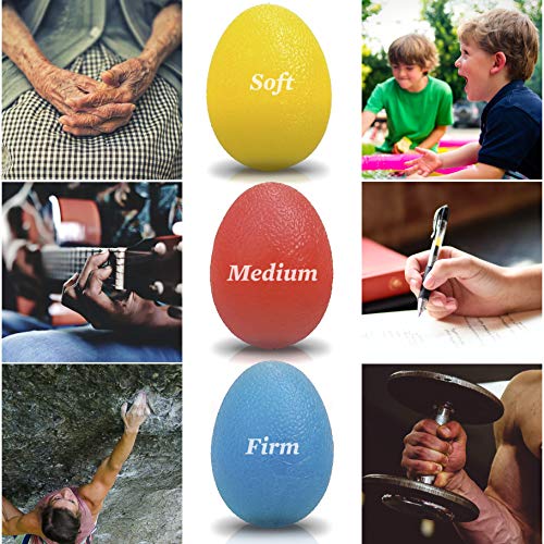 The Friendly Swede Stress Balls for Adults — 3 Squeeze Balls for Hand Therapy, Stress Relief & Hand Strength; Exercise for Grip Strength with 3 Resistance Levels; Egg-Shaped & Skin-Safe - Image 5