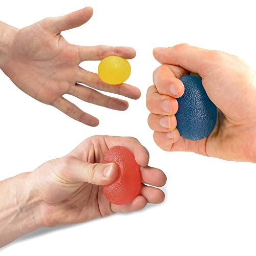 The Friendly Swede Stress Balls for Adults — 3 Squeeze Balls for Hand Therapy, Stress Relief & Hand Strength; Exercise for Grip Strength with 3 Resistance Levels; Egg-Shaped & Skin-Safe - Image 2