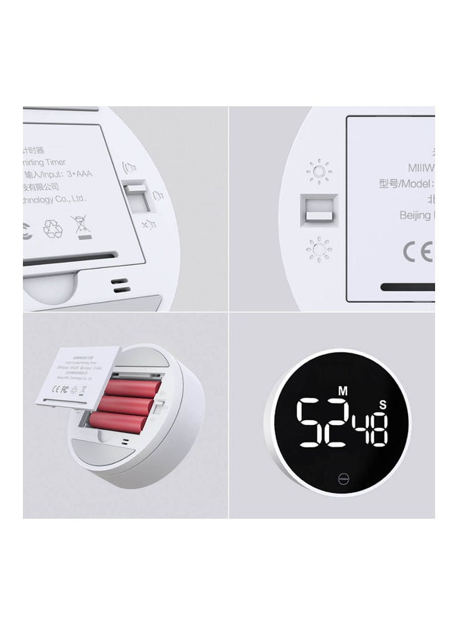NIBEMINENT LED Digital Display Timer Rotation Adjustable Sound Brightness Magnetic On the Back Black 10 x 5 10cm  - Image 5