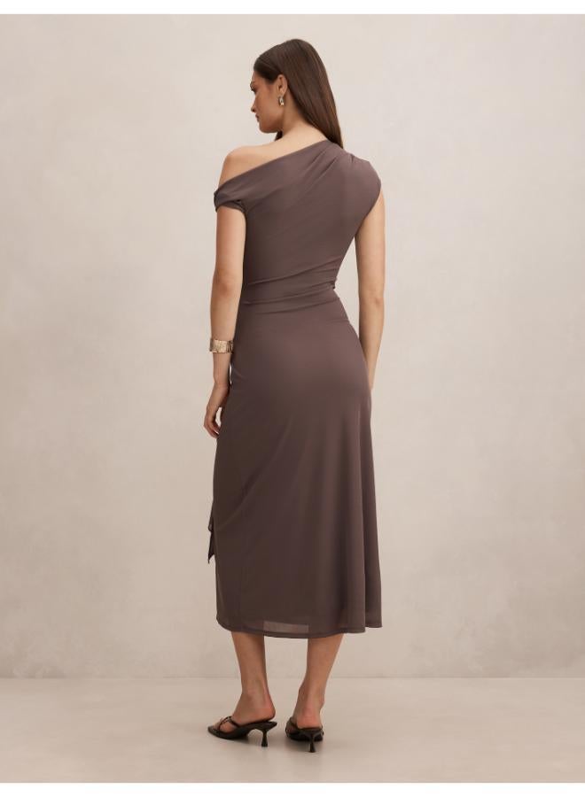 forever new Piper Draped Tie Mesh Midi Dress - Image 2