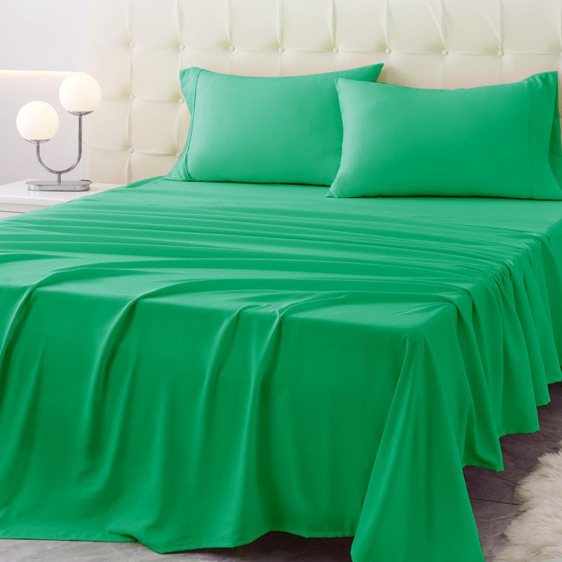 Homilay Full Size Bed Sheet Set - 4 Piece Soft Microfiber Sheets with Deep Pockets  Cooling Technology  and Wrinkle-Free Pillowcase. Hotel-Quality  Durable Bedding  Mint Green - Image 1