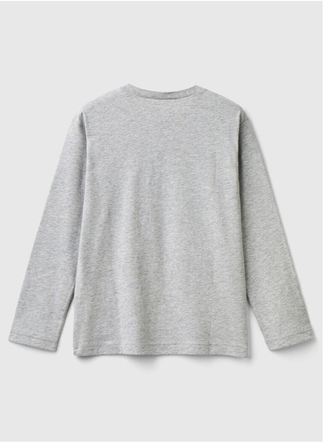 Benetton - Printed Long Sleeve T-Shirt - Image 1