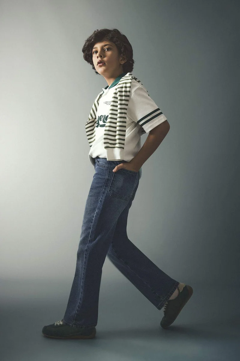 ديفاكتو Boy Wide Leg Straight Leg Jeans