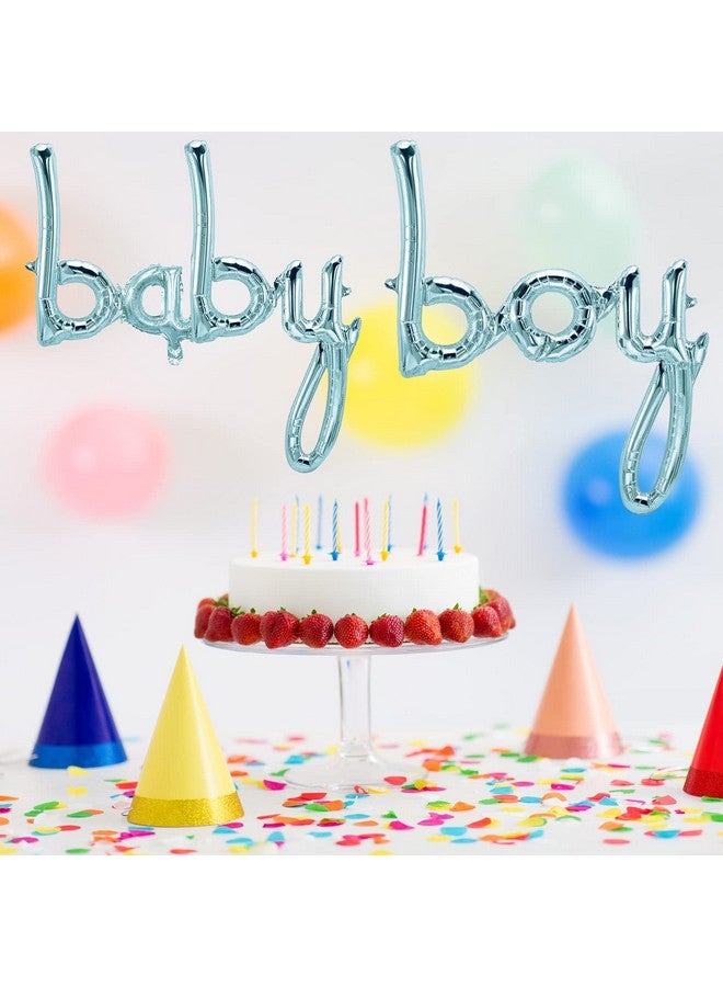 Tellpet Baby Boy Balloons Blue Baby Boy Letter Balloon Baby Shower Decorations For Boy - Image 2