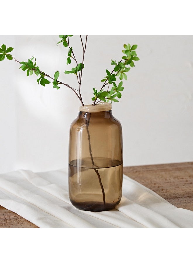 Home Box Reva Glass Vase with Contorted Top 15 x 15 x 30 cm - Image 1