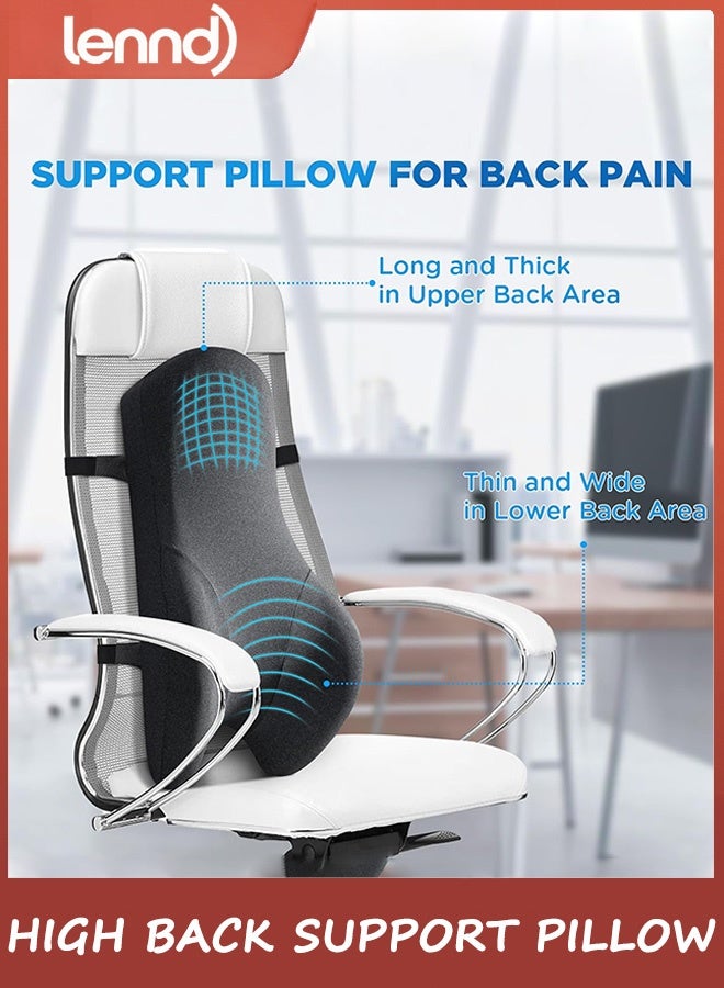 LENND High Back Support Pillow for Office Chair, Fully Support Entire Back Cushion Pain Relief Promotes Posture- Memory Foam Lumbar Support Pillow for Offfice Chair, Desk, Gaming, Recliner Chair - Image 2