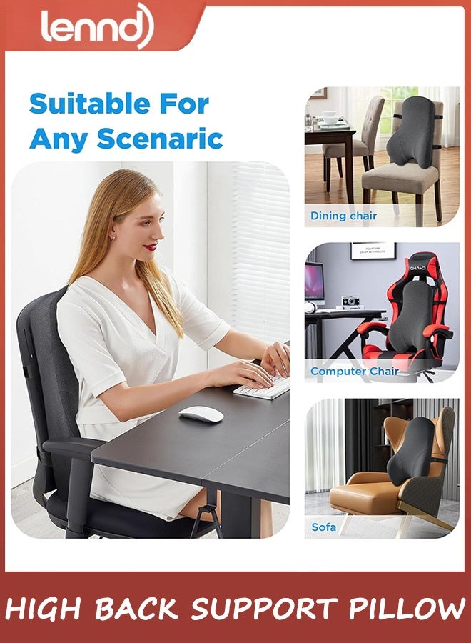 LENND High Back Support Pillow for Office Chair, Fully Support Entire Back Cushion Pain Relief Promotes Posture- Memory Foam Lumbar Support Pillow for Offfice Chair, Desk, Gaming, Recliner Chair - Image 4