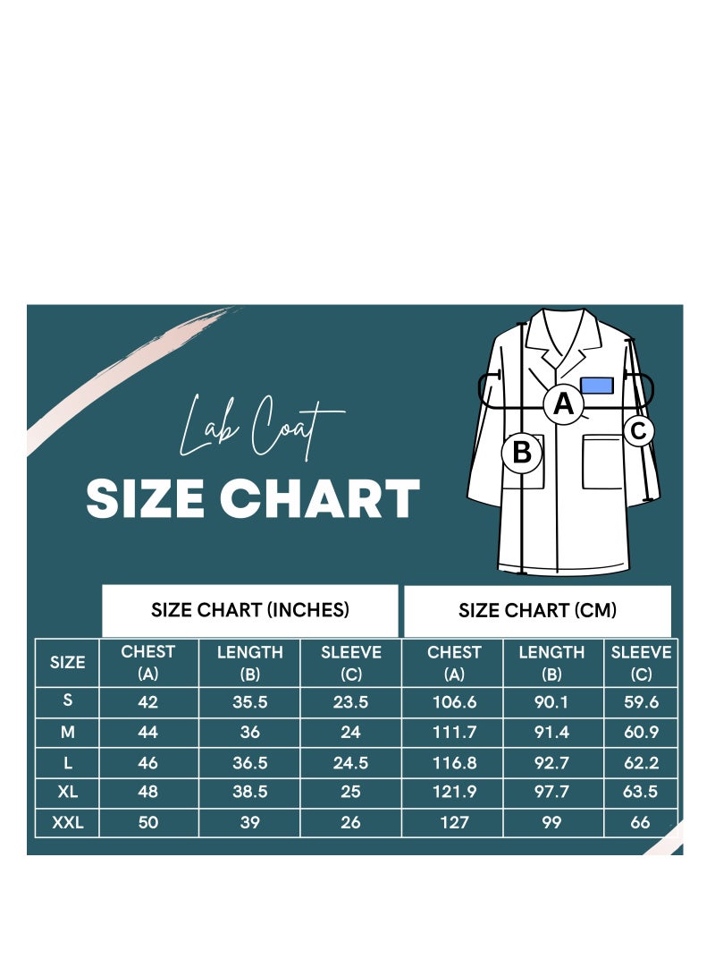 Selecta Now Mens Wrinkle Free Lab Coat White Laboratory Coat For Mens Long Sleeves Doctor Coat Soft Comfortable Professional Chemistry Coat - Image 2