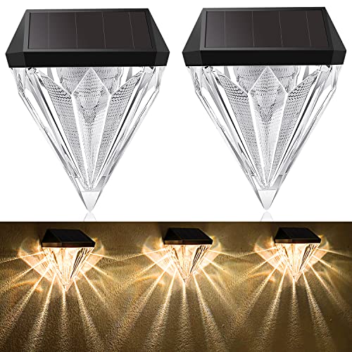 BRIGATTES Solar Powered Outdoor Light, Solar Deck Lights Outdoor, Solar Step LED Waterproof Lighting for Outdoor Deck, Weatherproof LED Deck Lights Solar Powered Outdoor Lights (Warm White)-4 - Image 1