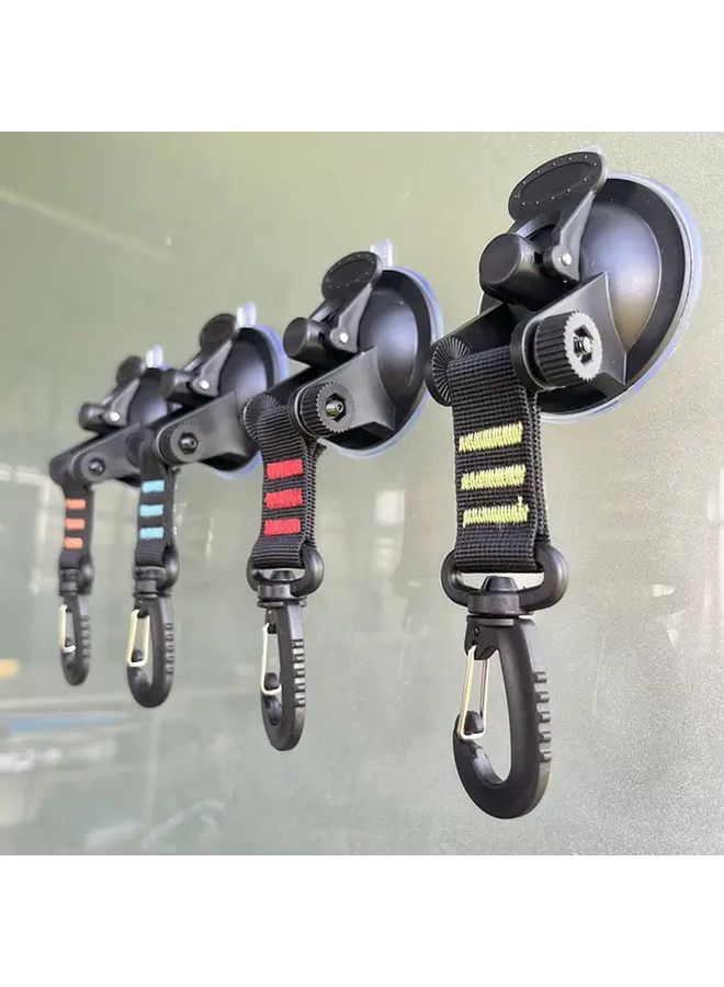Black Suction Cup Hooks 4 Pack With Safety Lock For Camping Car Tents And Home Use - Image 4