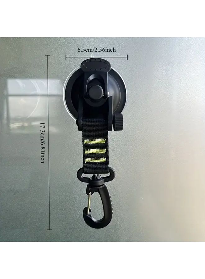 Black Suction Cup Hooks 4 Pack With Safety Lock For Camping Car Tents And Home Use - Image 2