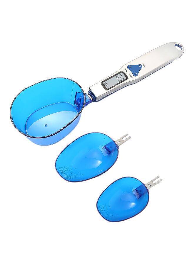 نيبمينينت طقم ملاعق ميزان رقمية فضي / أزرق Handle (15.9x3x1.9), Small Spoon (9.5x5x2.3), Medium (11.7x6x2.9), Large (13.5x7.9x4.5)Ø³Ù†ØªÙŠÙ…ØªØ± - Image 1