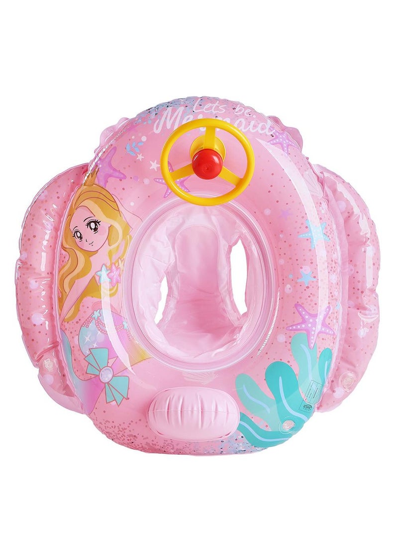 Y&D Baby Swimming Float Ring with Seat, Inflatable Children Waist Float Ring, Baby Free Swimming Ring, Safe and Durable, Pool Tool for The Age of 1-5 Years Kids,Pink-B  - Image 1