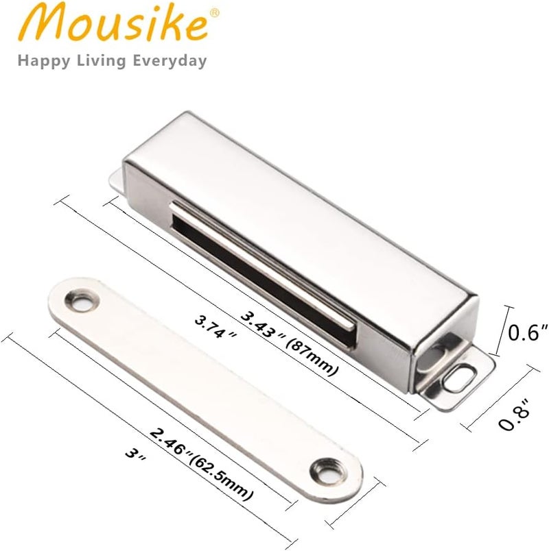 Mousike Magnetic Door Catch，70lb Stainless Steel Cabinet Door Magnets with Strong Magnetic for Kitchen Cupboard Wardrobe Closet Cabinet Door Drawer Latch - Image 2