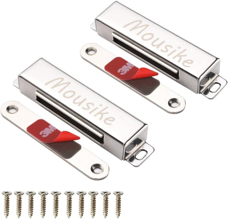 Mousike Magnetic Door Catch，70lb Stainless Steel Cabinet Door Magnets with Strong Magnetic for Kitchen Cupboard Wardrobe Closet Cabinet Door Drawer Latch - Image 1