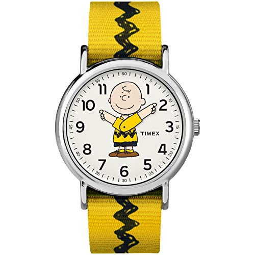 TIMEX ساعة تيمكس للجنسين TW2R41100 ويكندر 38 مم بشخصية تشارلي براون من بيانات الفول السوداني بحزام نايلون قابل للتعديل - Image 1