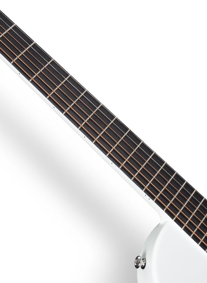 Enya Nova Go Carbon Fiber Acoustic Guitar 1/2 Size Beginner Adult Travel Acustica Guitarra w/Starter Bundle Kit of Colorful Packaging, Acoustic Guitar Strap, Gig Bag, Cleaning Cloth, String(White) - Image 4