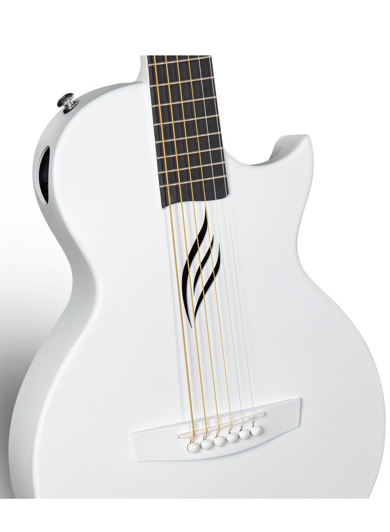 Enya Nova Go Carbon Fiber Acoustic Guitar 1/2 Size Beginner Adult Travel Acustica Guitarra w/Starter Bundle Kit of Colorful Packaging, Acoustic Guitar Strap, Gig Bag, Cleaning Cloth, String(White) - Image 5