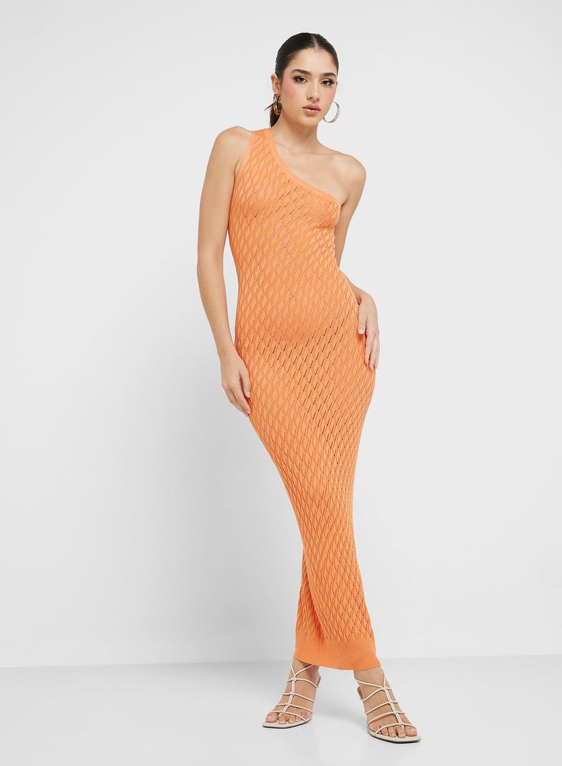 جينجر فستان محبوك بكتف واحد - Image 1