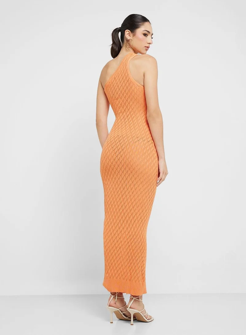 Ginger One-Shoulder Knit Dress