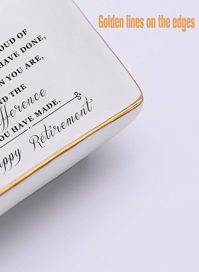 Topthink Women Happy Retirement Gift-Female Retired Presents for Teacher,Nurse,Doctor,Colleague,Best Friend,Mom,Sister,Grandma,Godmother,Boss Lady -Ceramic Jewelry Trays Holder Ring Dish With White Gift Box - Image 3