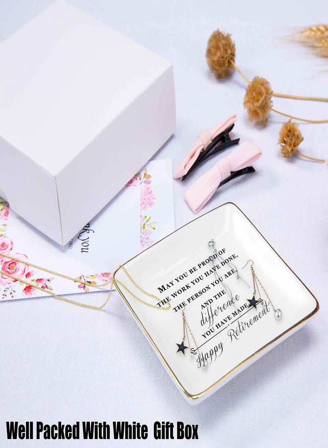 Topthink Women Happy Retirement Gift-Female Retired Presents for Teacher,Nurse,Doctor,Colleague,Best Friend,Mom,Sister,Grandma,Godmother,Boss Lady -Ceramic Jewelry Trays Holder Ring Dish With White Gift Box - Image 2