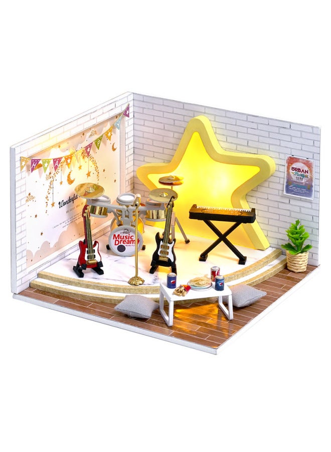 Zhiqu House Children's Handmade Diy Cabin 3D Puzzle Little Girl Toy Boutique Birthday Gift-Color:Dream Chasing Youth A + Glue (English Version) - Image 5