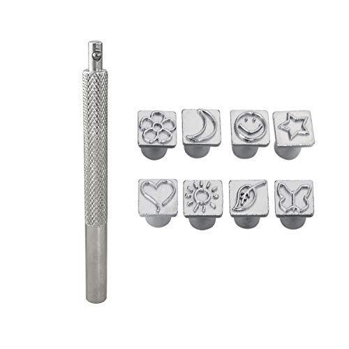 Co-link 8Pcs Metal Pattern and Stamps Punch Set for Leather Craft Stamps Tools Art Steel Punch Metal Leather Punching Tools - Image 1