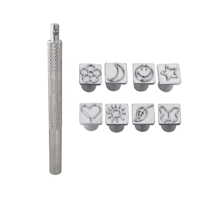 Co-link 8Pcs Metal Pattern and Stamps Punch Set for Leather Craft Stamps Tools Art Steel Punch Metal Leather Punching Tools - Image 5