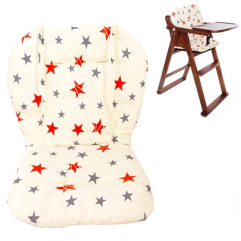 Twoworld Baby High Chair Seat Cushion Liner Mat Pad Cover and High Chair Straps (5 Point Harness) 1 Suit (Stars) - Image 2
