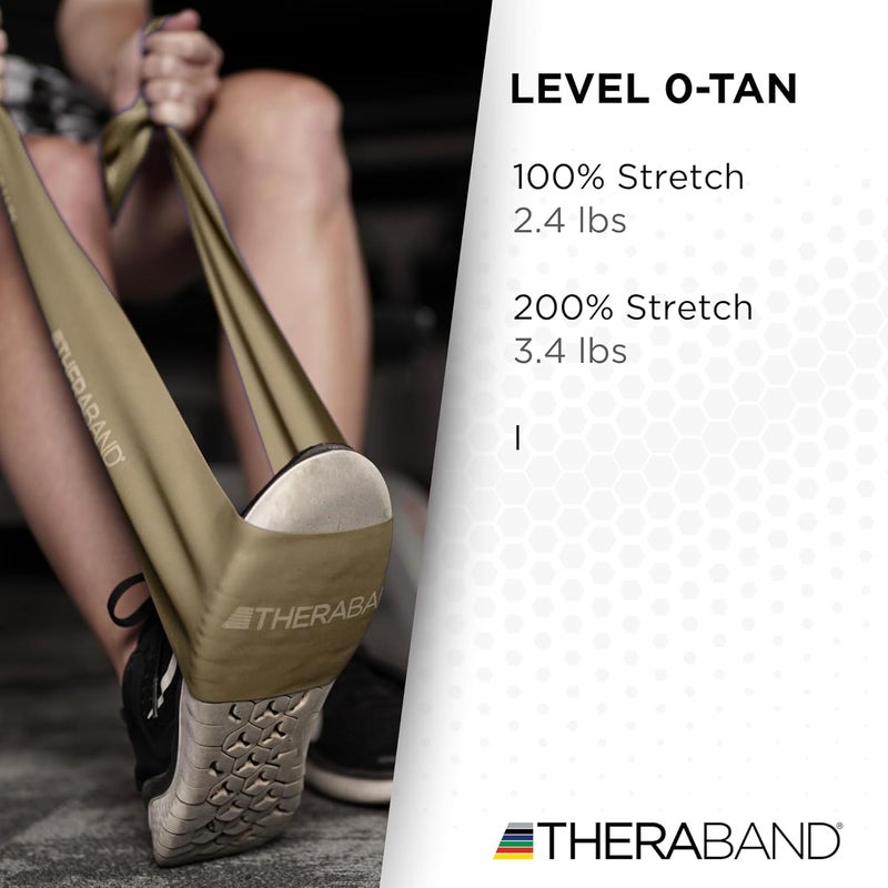 THERABAND Professional Resistance Bands - 50 Yard Roll, Extra Thin Tan Latex Elastic Band for Upper & Lower Body Exercise, Physical Therapy, Pilates, and Rehab - Image 4