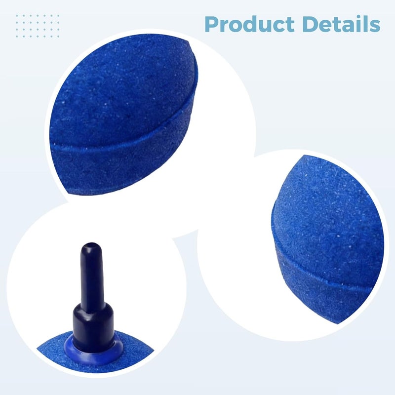 8 Pcs Fish Tank Air Stone, Spherical 2 in Blue Oxygen Diffuser, Mineral Bubbler, Quiet Operation, Fine Bubbles, Increase Oxygen - Image 5