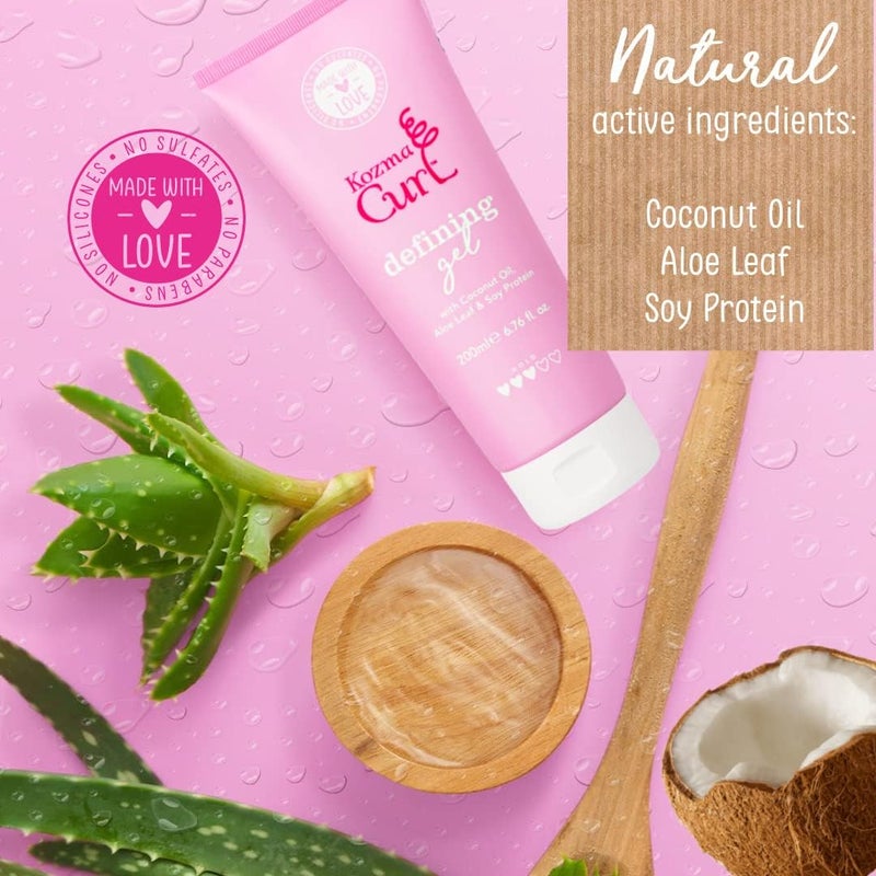 Solid anti-deform Defining Gel – Lightweight Soft Hold Curly Hair Gel for Frizz Control & Humidity Protection, Non-Crunchy Curl Styling Gel for Curly & Wavy Hair, Silicone-Free, 200ml (6.76 fl oz) Wear resistant upgraded material - Image 4