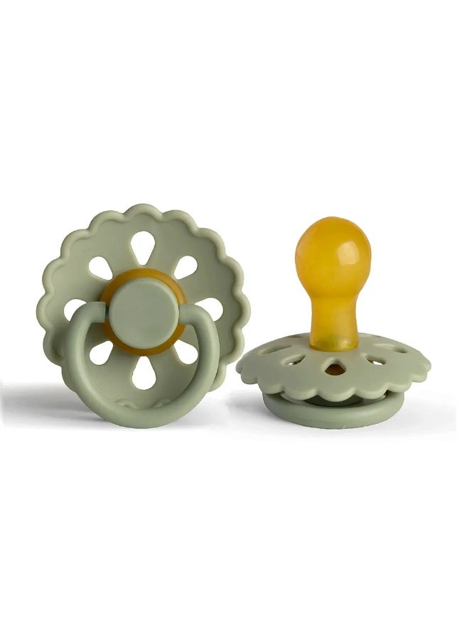 joybuy 2 Pack Natural Latex Pacifier, Flower-Shaped Baby Pacifier, Suitable for Boy or Girl, 0 - 6 Months - Image 3