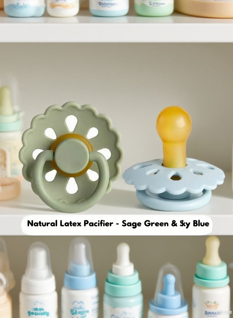 joybuy 2 Pack Natural Latex Pacifier, Flower-Shaped Baby Pacifier, Suitable for Boy or Girl, 0 - 6 Months - Image 5