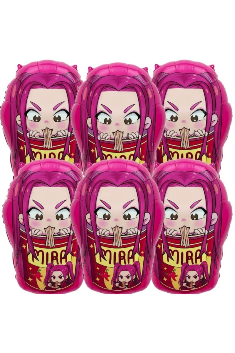 As picture 18inch D-6Pcs 5/6Pcs Demon Hunters 18-inch Cartoon Anime Foil Balloon Set for Baby Shower