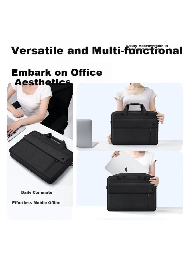 BUBM Biyoumei Laptop Bag Compatible With Lenovo, Huawei, And Apple, Thickened Large Capacity Notebook Handbag, 15.6-inch Shoulder Bag - Image 4