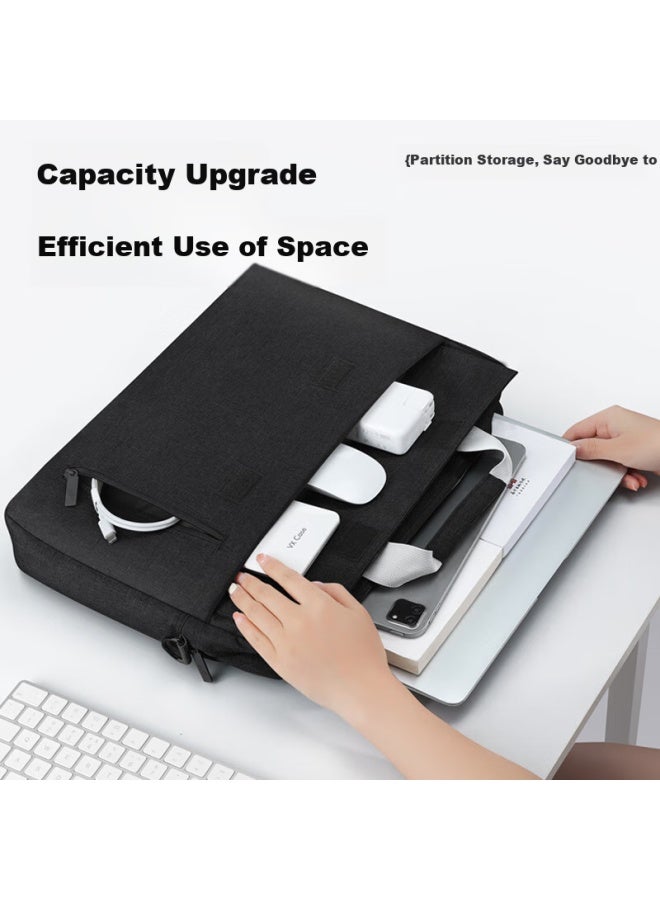 BUBM Biyoumei Laptop Bag Compatible With Lenovo, Huawei, And Apple, Thickened Large Capacity Notebook Handbag, 15.6-inch Shoulder Bag - Image 2