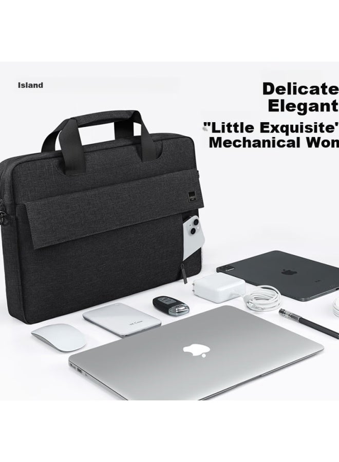 BUBM Biyoumei Laptop Bag Compatible With Lenovo, Huawei, And Apple, Thickened Large Capacity Notebook Handbag, 15.6-inch Shoulder Bag - Image 3