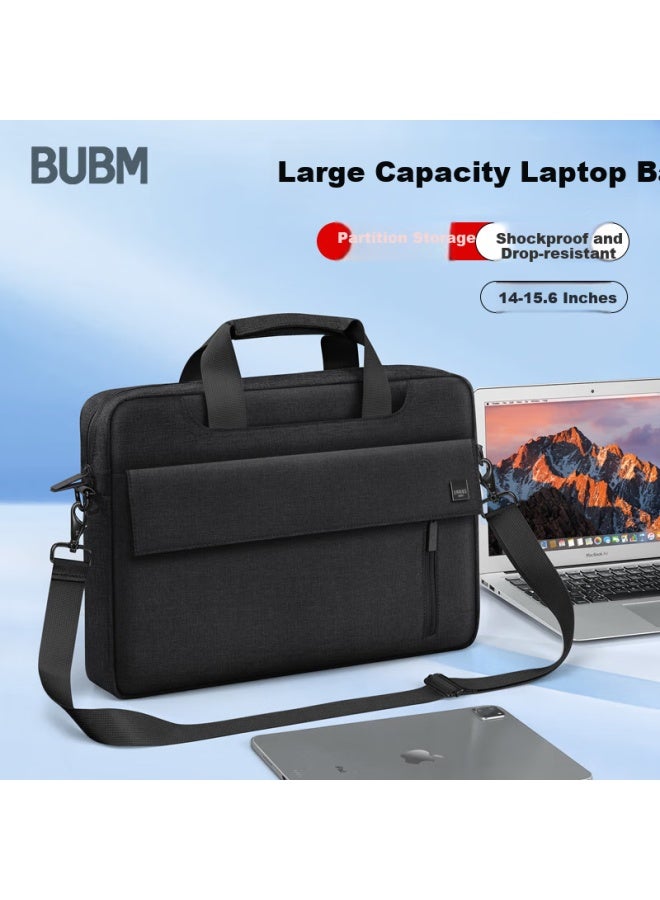 BUBM Biyoumei Laptop Bag Compatible With Lenovo, Huawei, And Apple, Thickened Large Capacity Notebook Handbag, 15.6-inch Shoulder Bag - Image 1