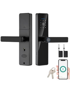 Smart Door Lock Keypad Door Lock with Handle Electronic Deadbolt Door Lock Digital Smart Door Lock 5-in-1multi-function Smart Door Lock App/Fingerprint/Card/Key/Code Unlock