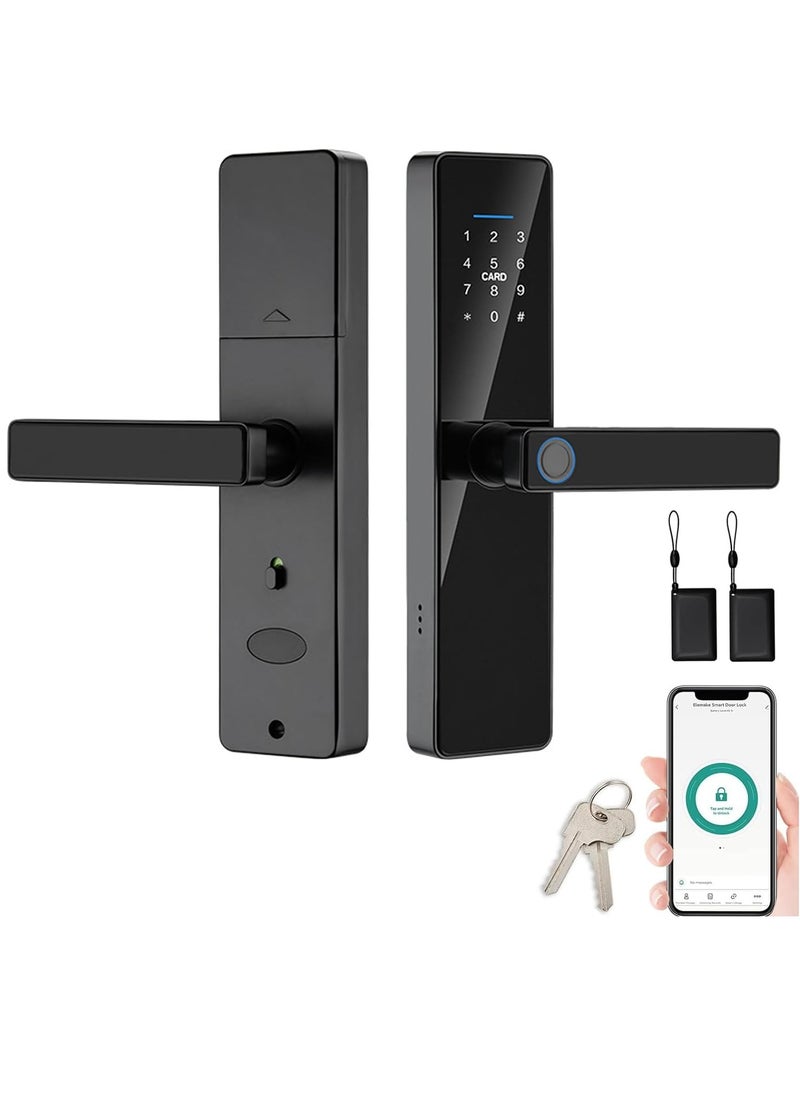 Generic - Smart Door Lock Keypad Door Lock with Handle Electronic Deadbolt Door Lock Digital Smart Door Lock 5-in-1multi-function Smart Door Lock App/Fingerprint/Card/Key/Code Unlock - Image 1