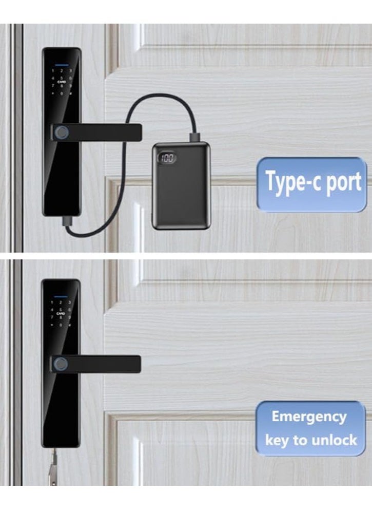 Generic - Smart Door Lock Keypad Door Lock with Handle Electronic Deadbolt Door Lock Digital Smart Door Lock 5-in-1multi-function Smart Door Lock App/Fingerprint/Card/Key/Code Unlock - Image 1